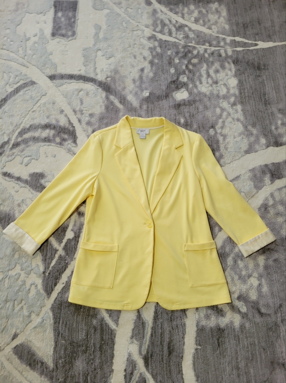 Suzy Shier Light Yellow Blazer Jacket Size L